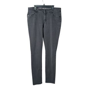 Old Navy Women's 12 Charcoal Mid Rise Super Skinny Jeans Dark Gray Pants EUC
